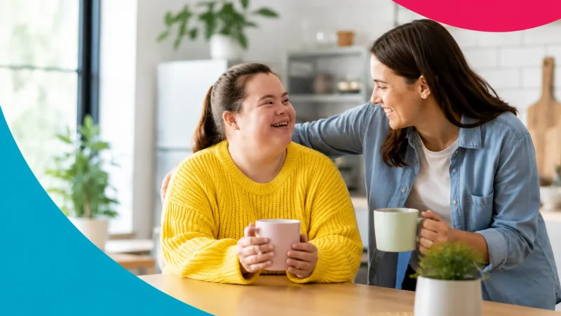 A person with ADHD sitting with a physio at home
